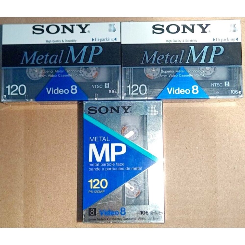 SONY 8mm VIDEO 8 Metal MP CAMCORDER TAPES P6-120MP Japan Sealed New 3 Pack